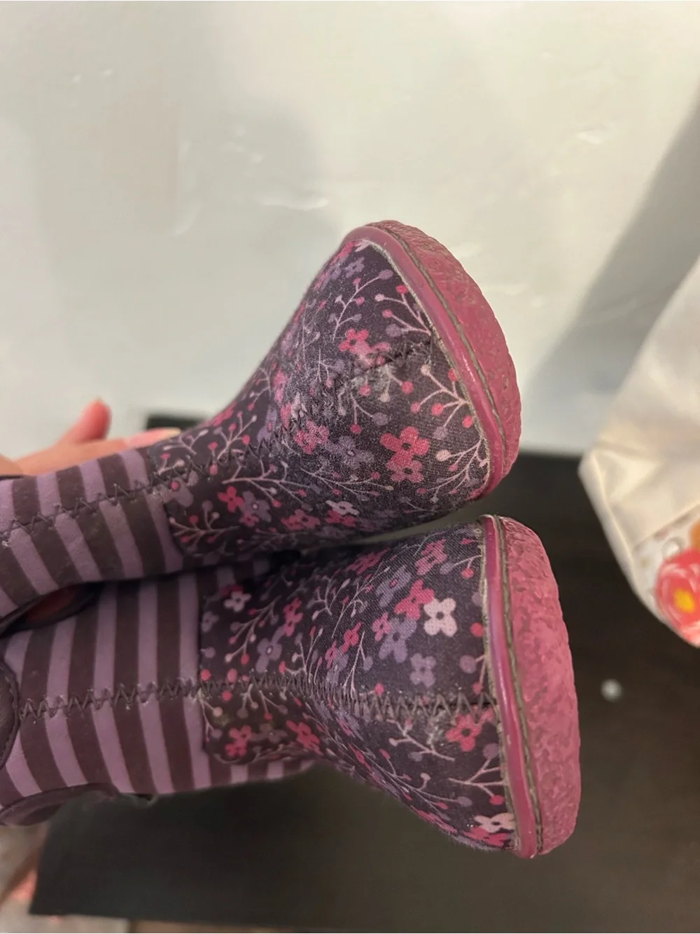 Floral purple baby Bog winter boots